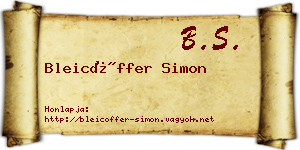 Bleicöffer Simon névjegykártya